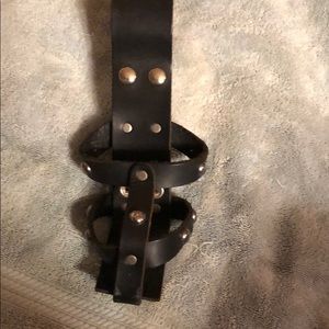 Genuine leather cup holder for Harley Davidson